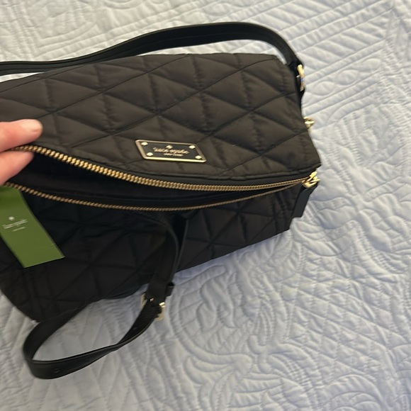 NWT Kate Spade purse. Black quilted with two compartments. - Picture 11 of 12